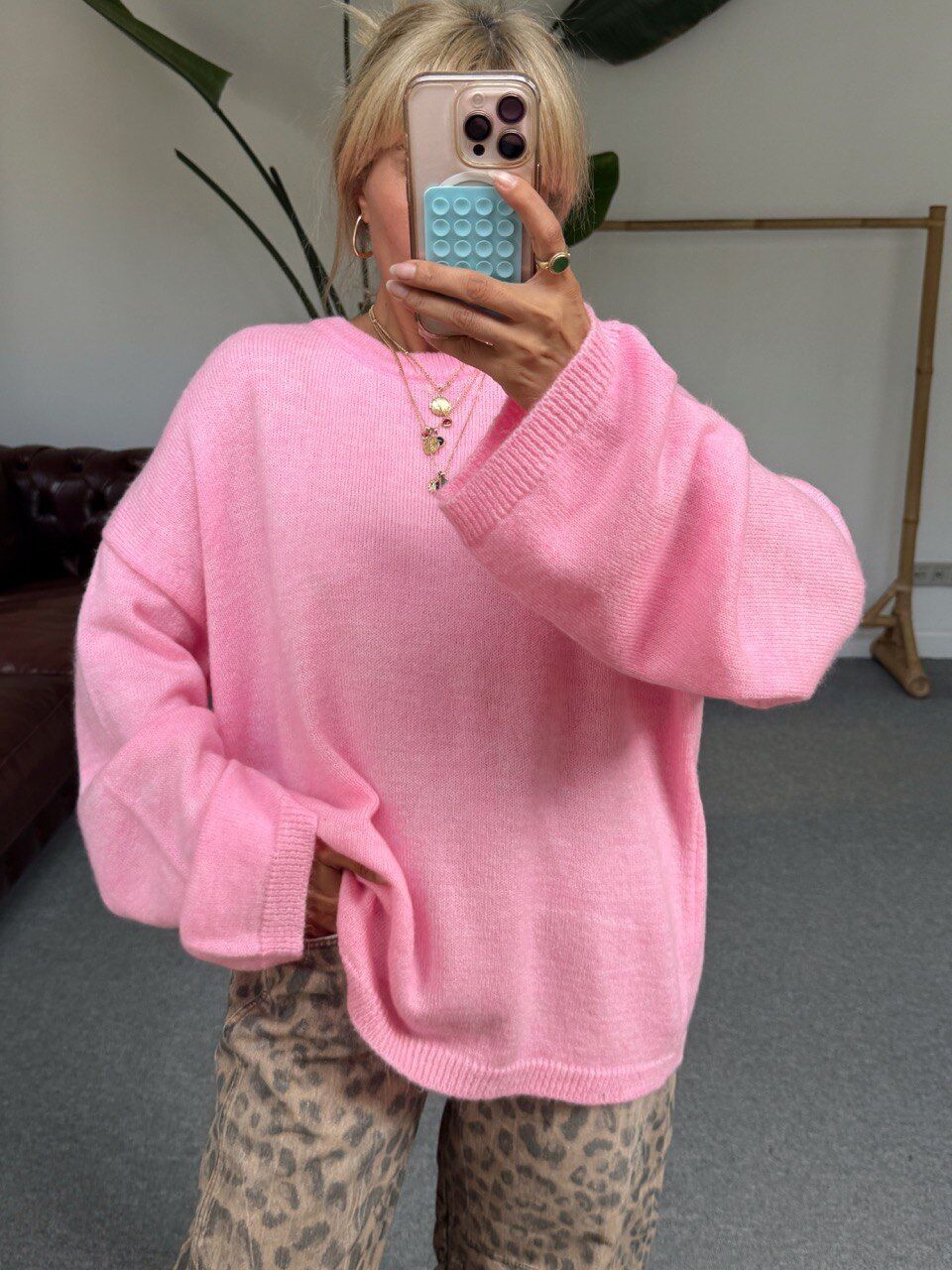 PEMBE BİSİKLET YAKA TRİKO