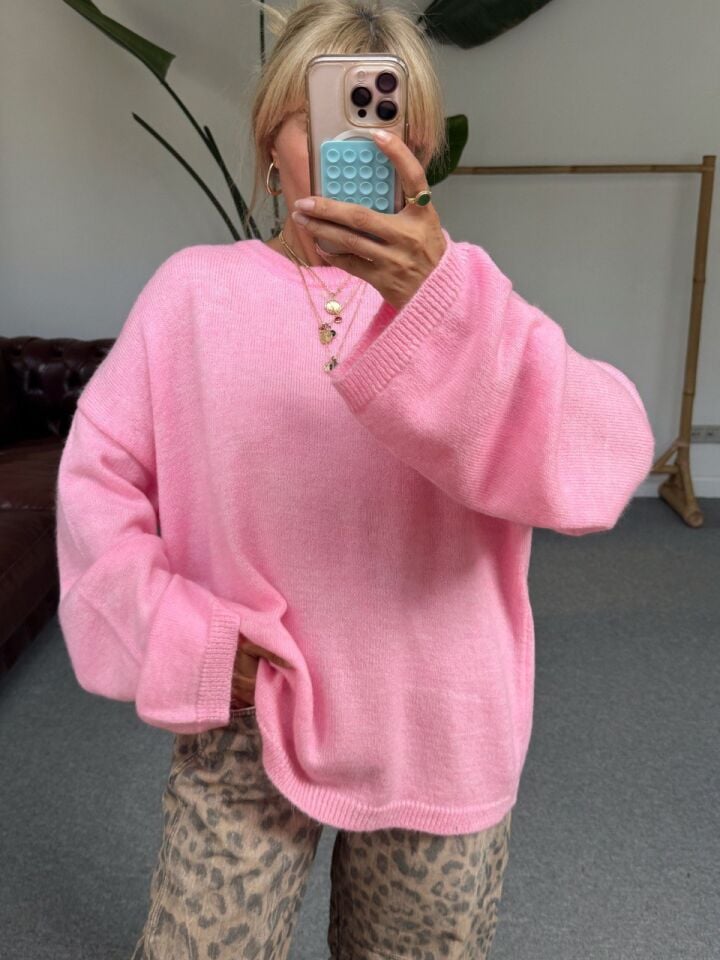 PEMBE BİSİKLET YAKA TRİKO