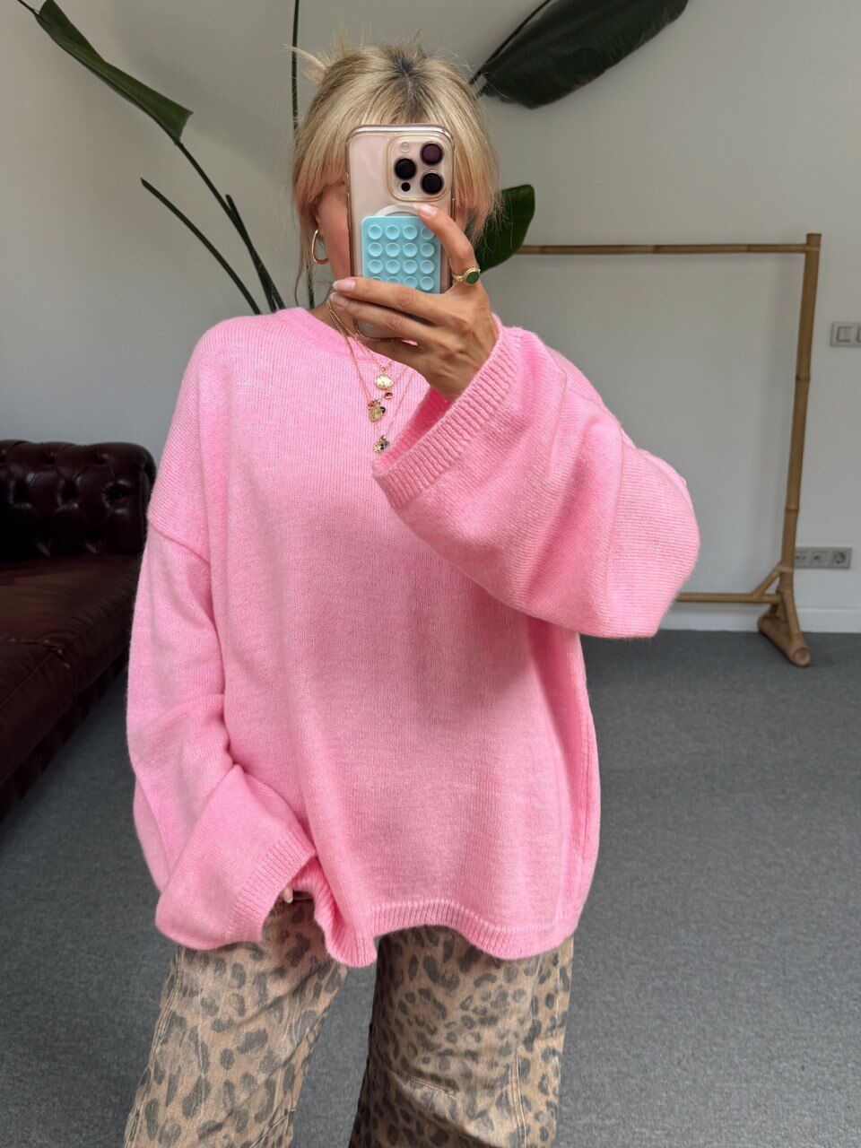 PEMBE BİSİKLET YAKA TRİKO