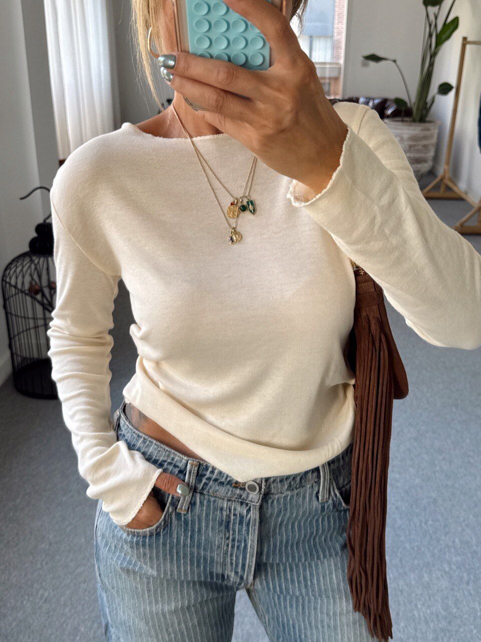 AÇIK SARI SONSUZ KUMAŞ BLUZ