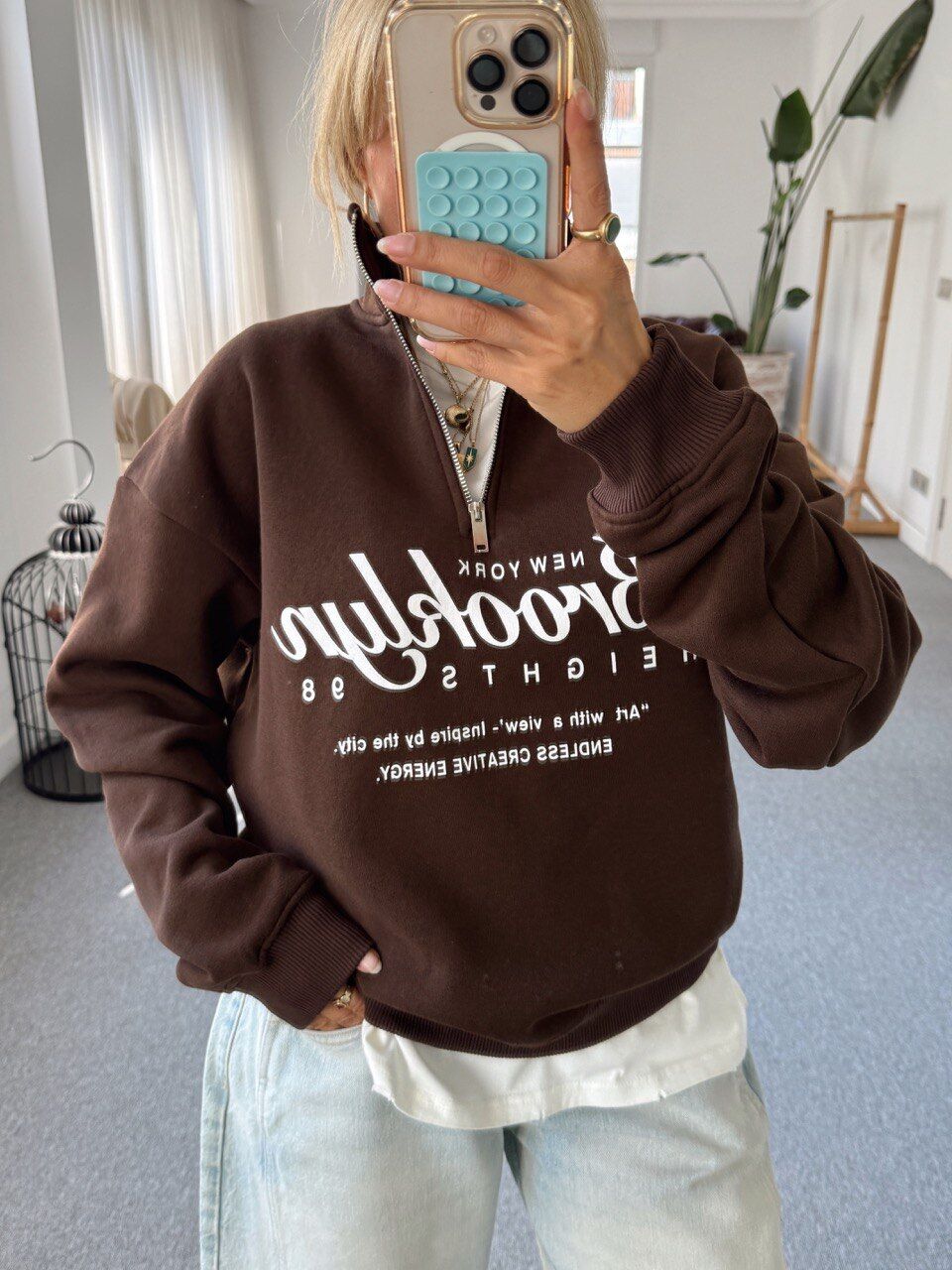 KAHVE BROOKLYN BASKILI SWEATSHIRT