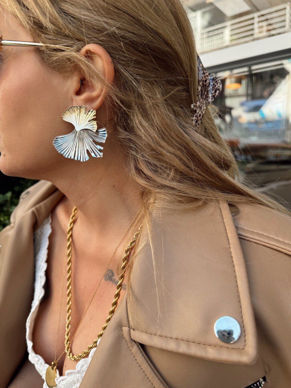 İKİ RENK ÇELİK KÜPE