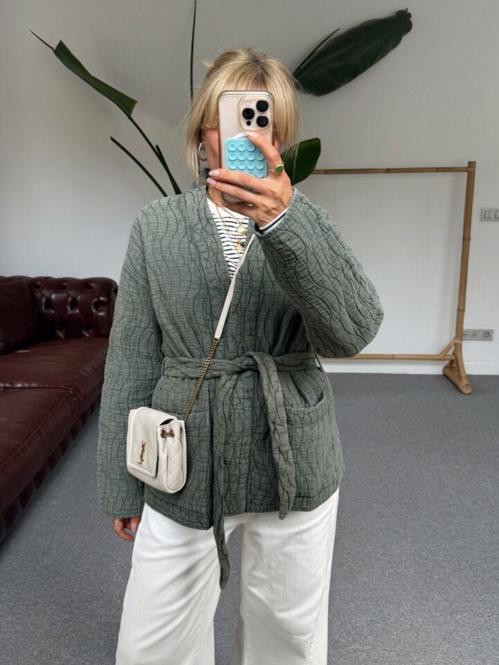 KAPİTONE KUŞAKLI İTHAL CEKET