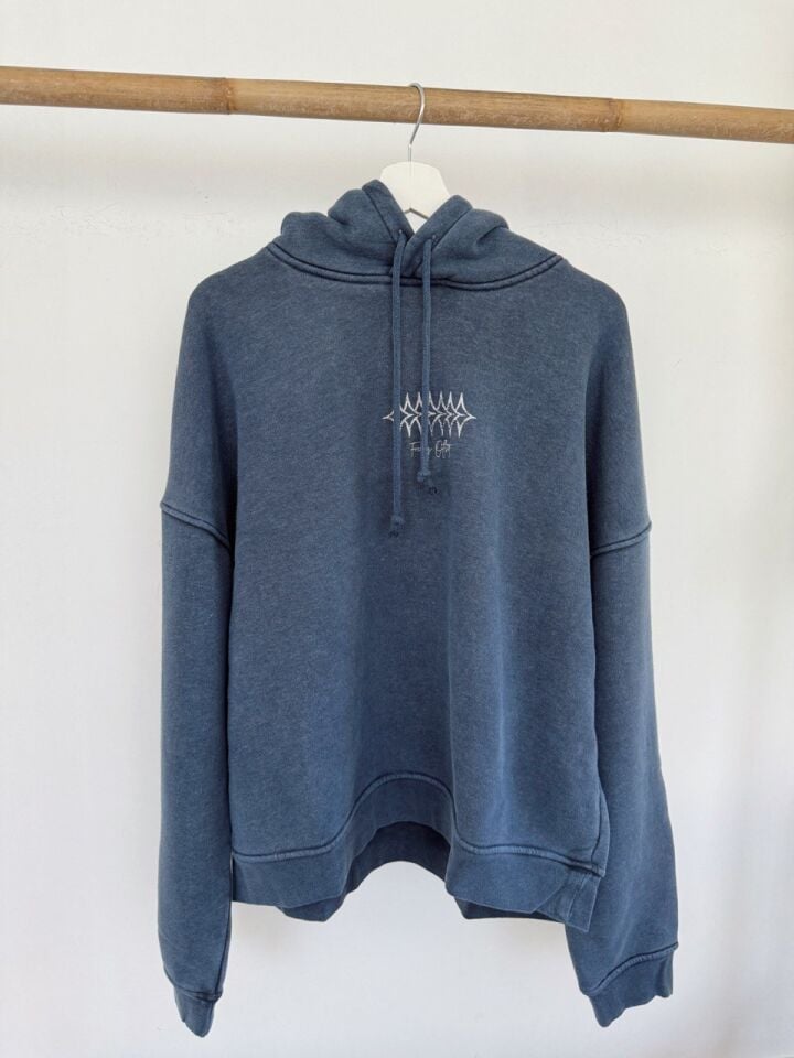 LACİVERT EVERYWHERE BASKILI SWEATSHIRT