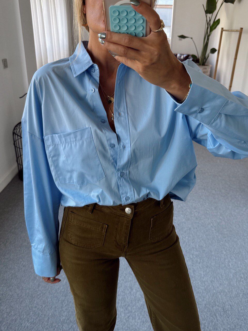 MAVİ PAMUKLU GÖMLEK