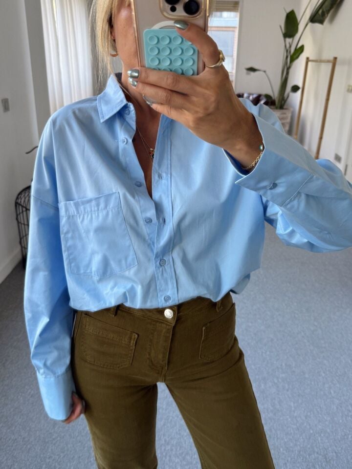 MAVİ PAMUKLU GÖMLEK