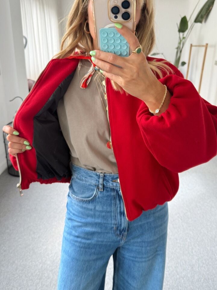 KIRMIZI KAŞE BOMBER CEKET