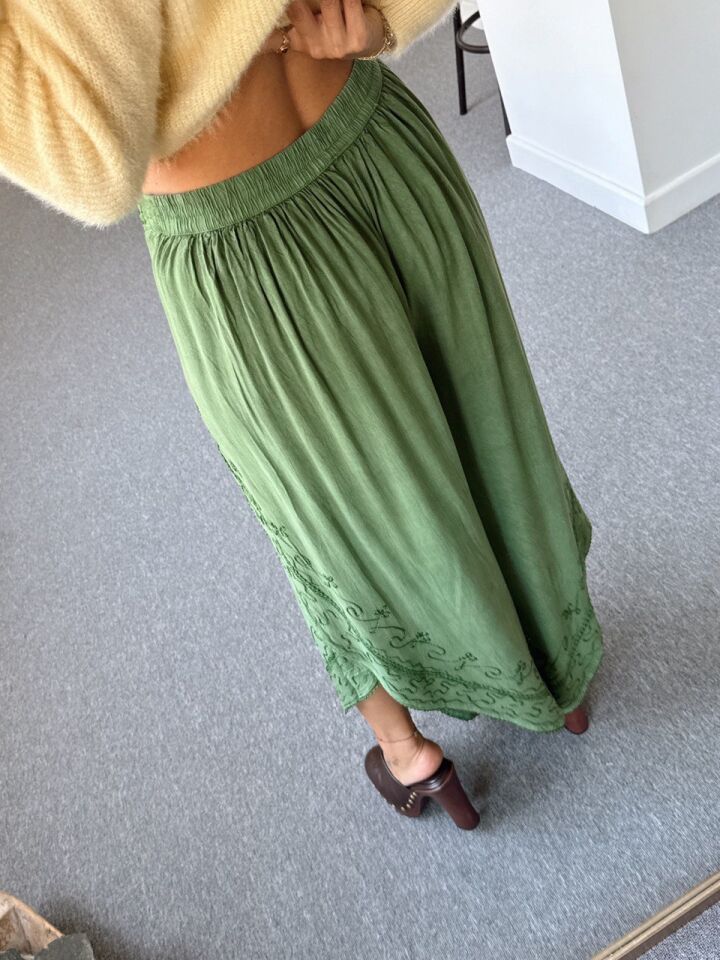 HAKİ İŞLEMELİ İTHAL PANTOLON