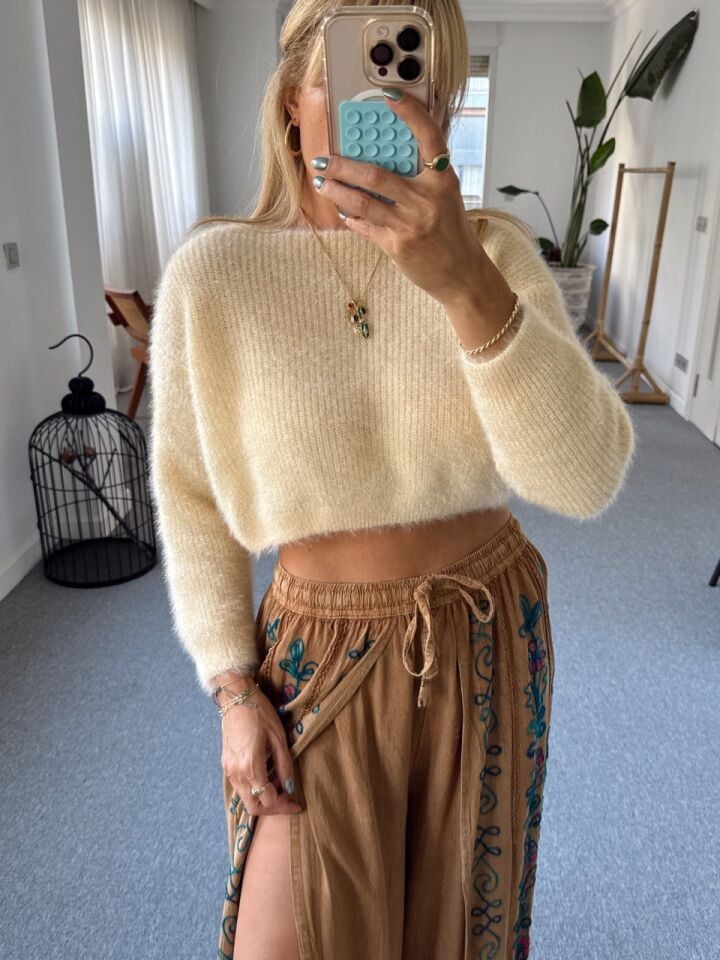 CAMEL İŞLEMELİ İTHAL PANTOLON