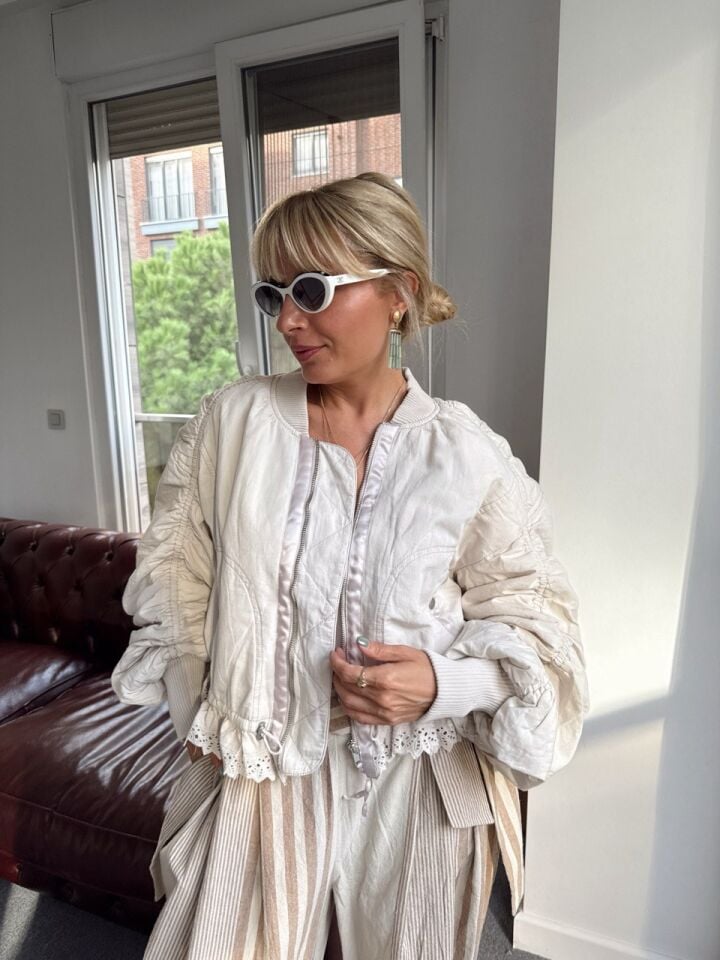 TAŞ RENGİ FİSTO DETAYLI İTHAL BOMBER CEKET