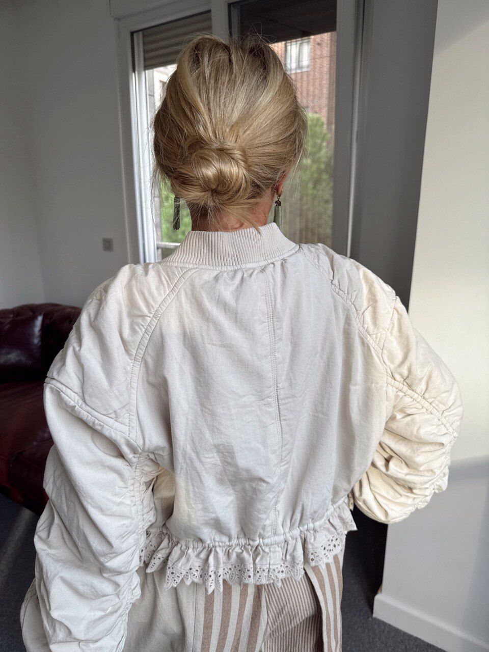 TAŞ RENGİ FİSTO DETAYLI İTHAL BOMBER CEKET