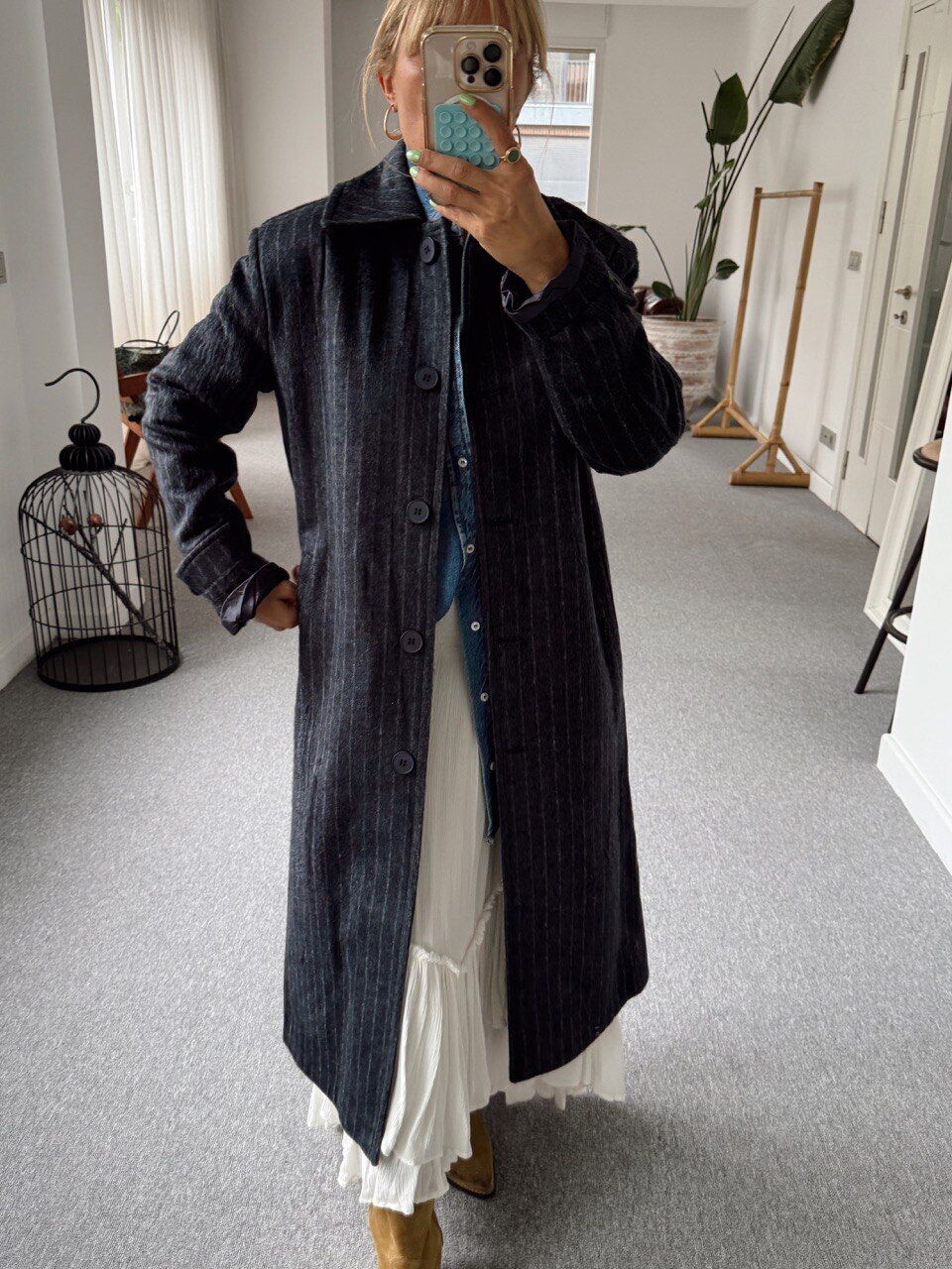 ÇİZGİLİ YÜN KABAN