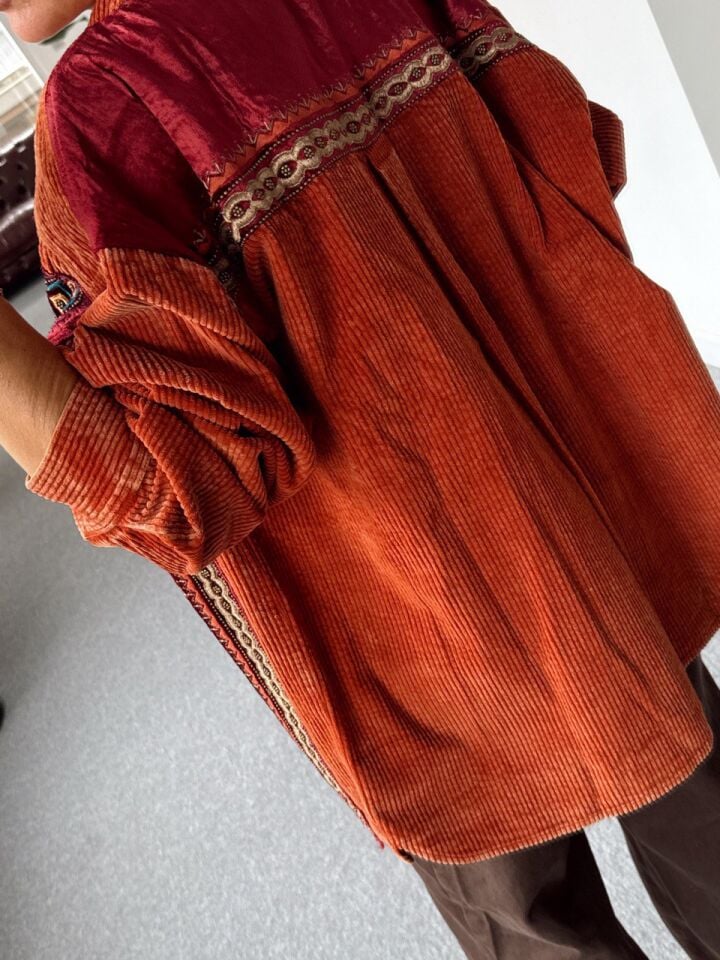 BAKIR KADİFE İŞLEMELİ İTHAL CEKET GÖMLEK