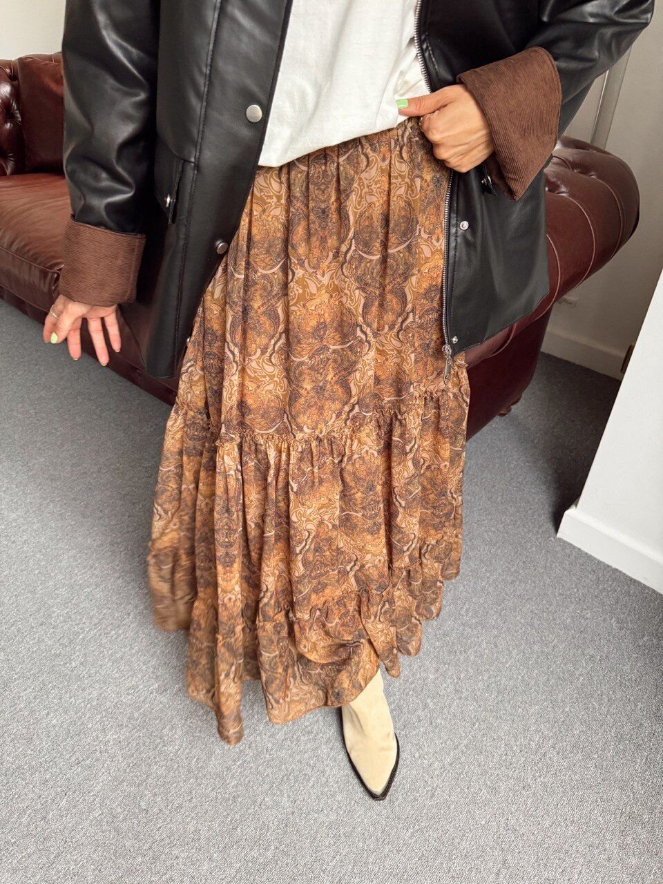 ŞİFON ASTARLI MAXI ETEK