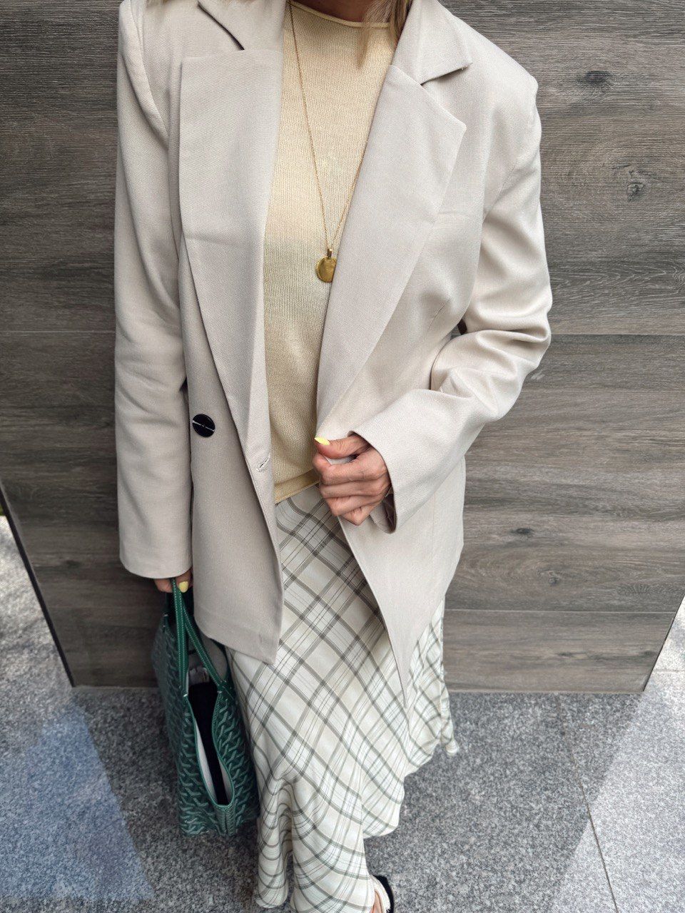 BEJ BELE OTURMALI BLAZER CEKET