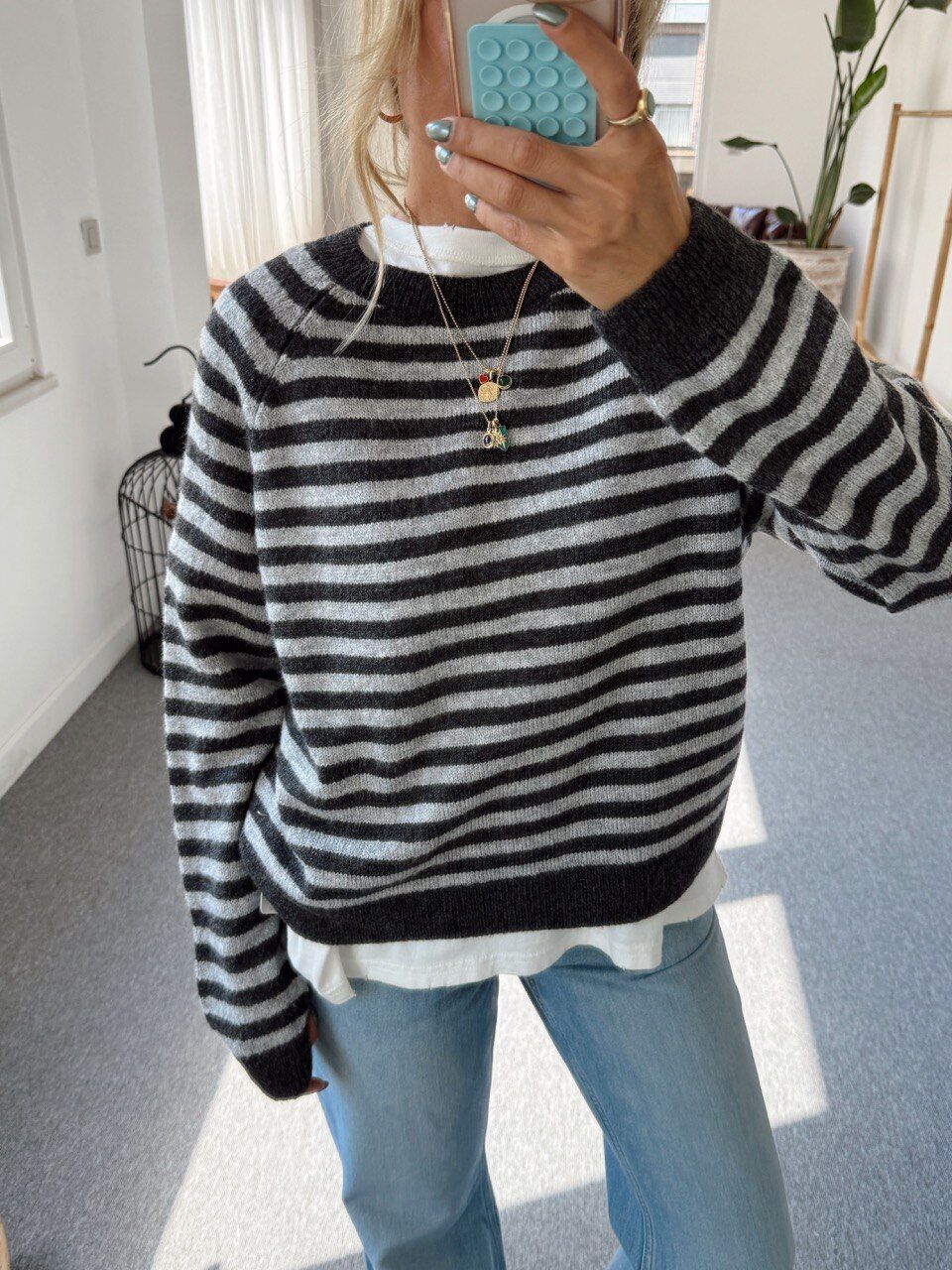 GRİ-ANTRASİT ÇİZGİLİ TRİKO