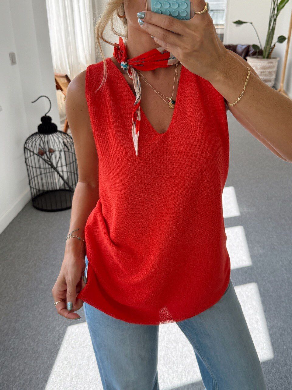 KIRMIZI KOLSUZ TRİKO ATLET