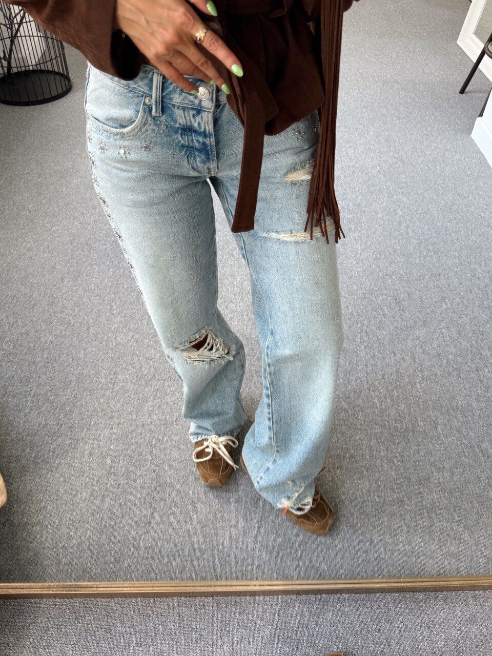 KUŞ GÖZÜ DETAY DENIM JEAN