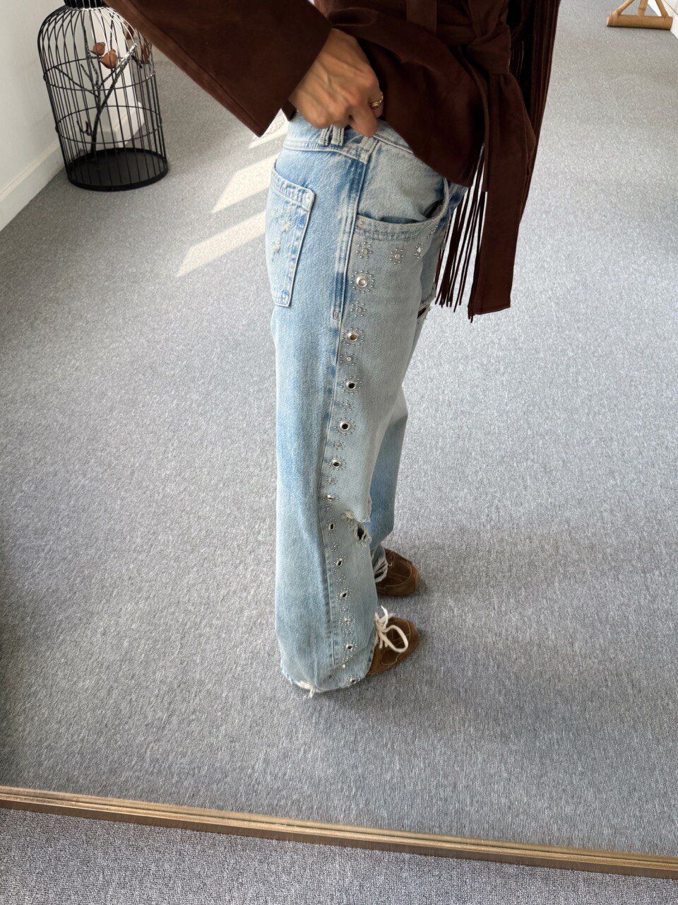 KUŞ GÖZÜ DETAY DENIM JEAN