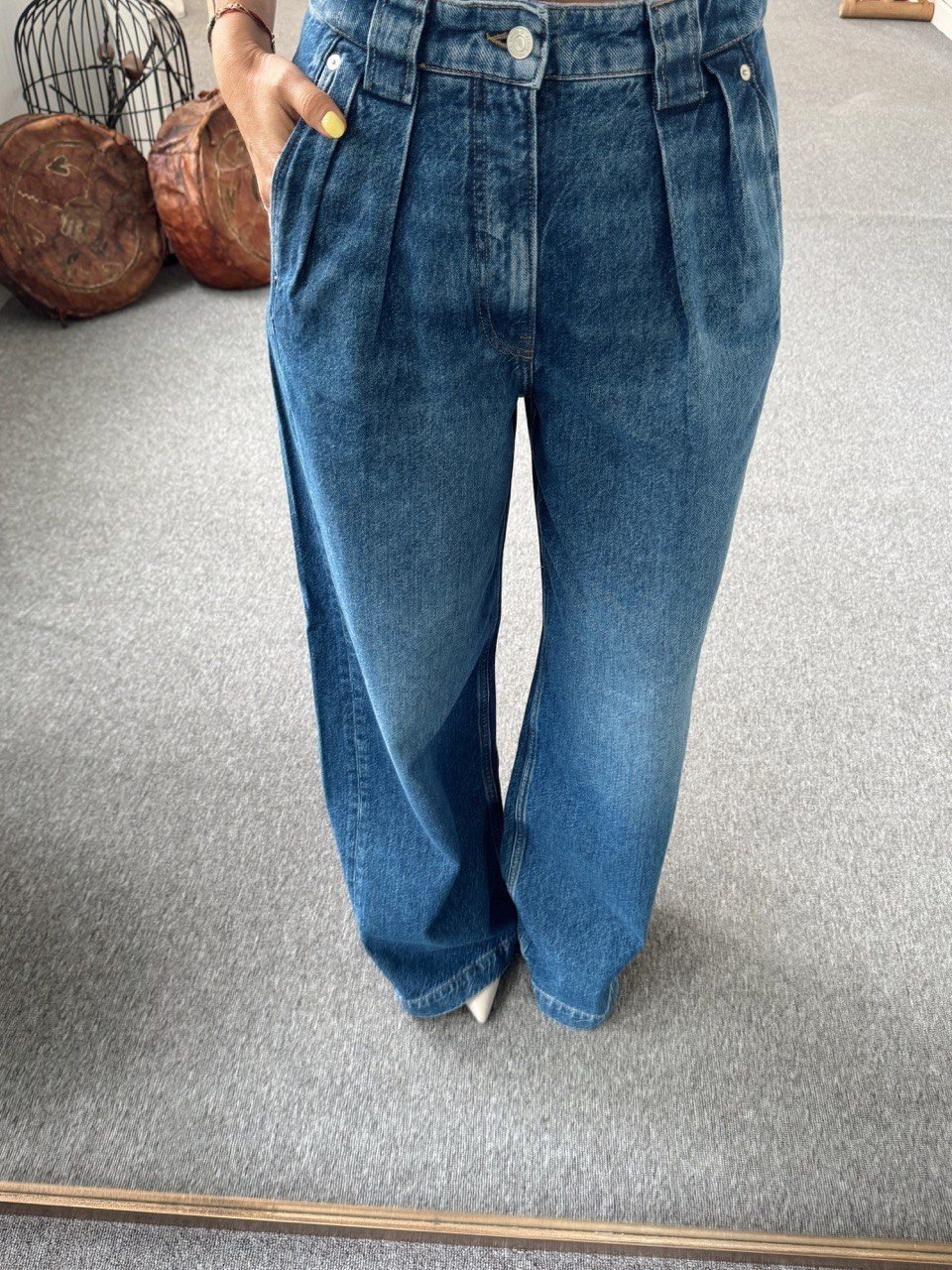 KOYU MAVİ PİLİ DETAY JEAN