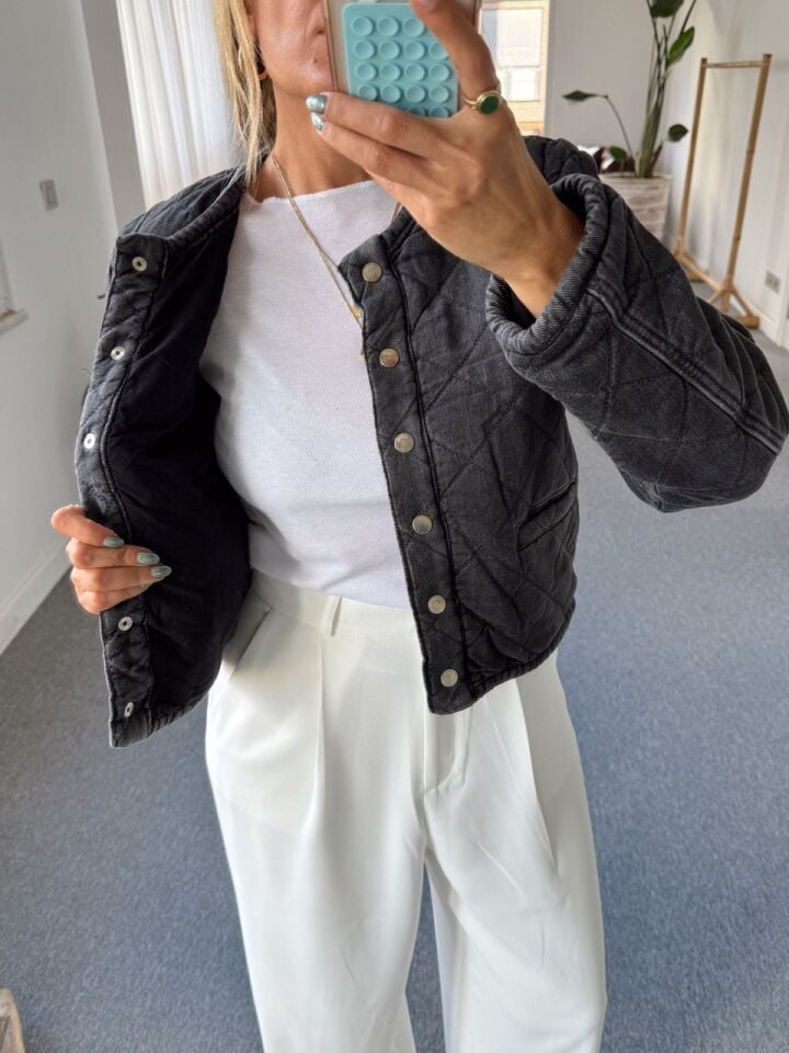 DENIM KAPITONE CEKET