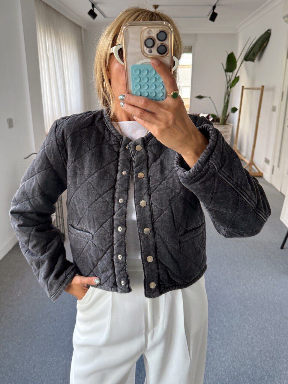 DENIM KAPITONE CEKET