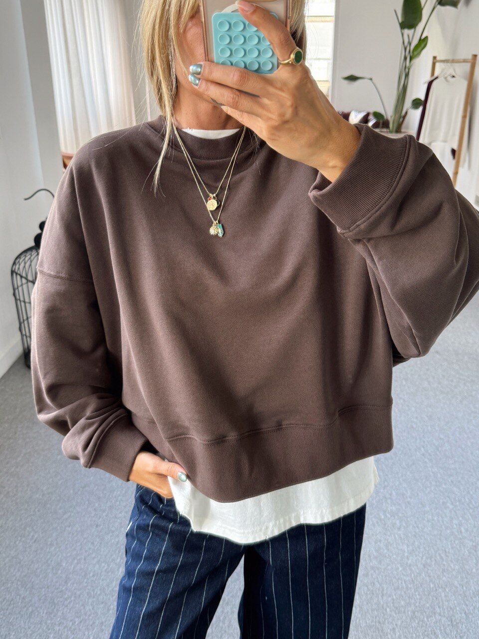 KAHVERENGİ PAMUKLU SWEATSHIRT