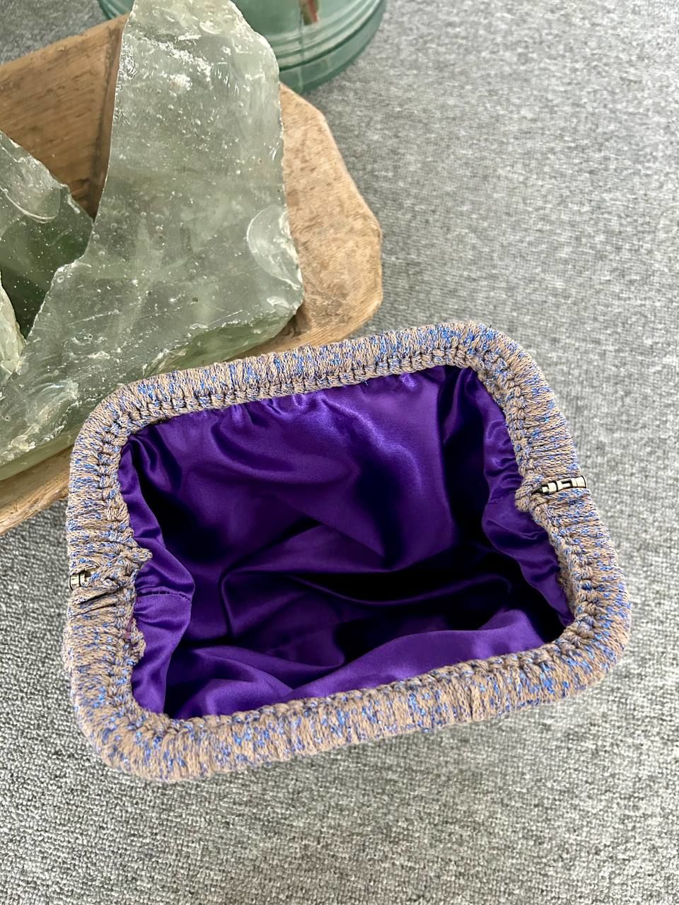 LİLA SİMLİ CLUTCH ÇANTA