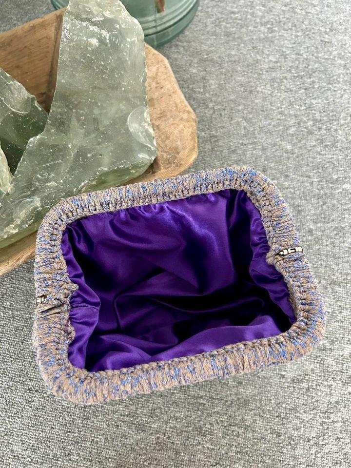 LİLA SİMLİ CLUTCH ÇANTA