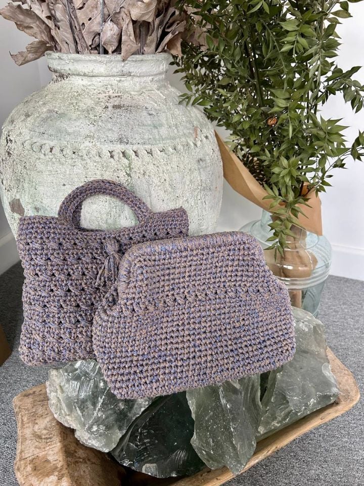 LİLA SİMLİ CLUTCH ÇANTA