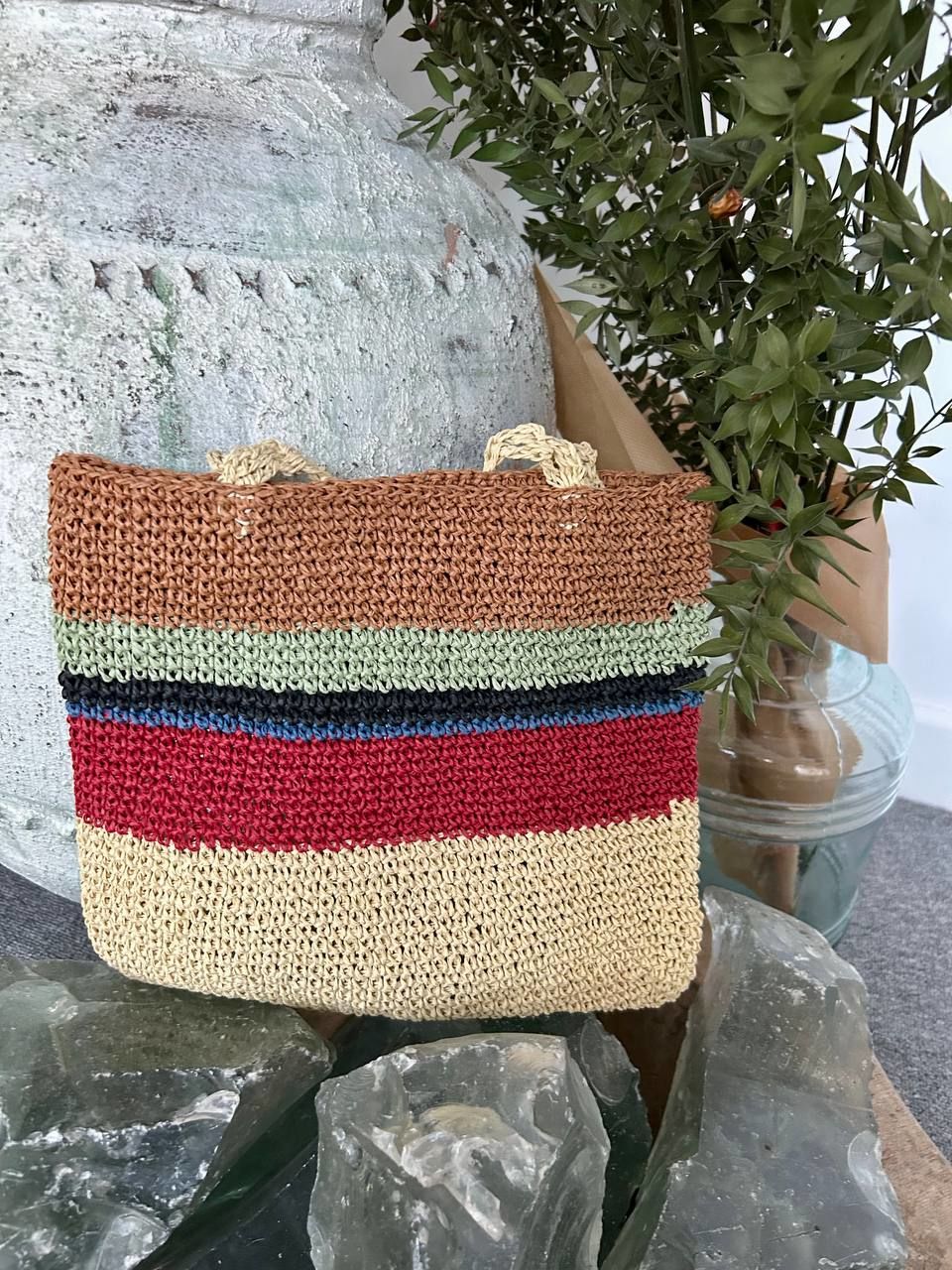 RENKLİ RATTAN ÇANTA