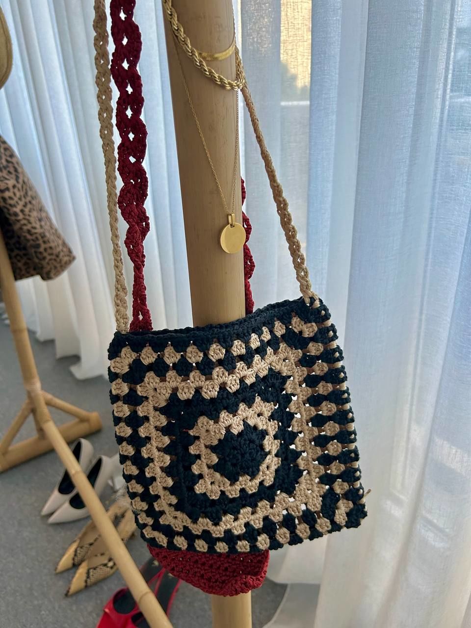 DESENLİ ÖRGÜ ÇANTA