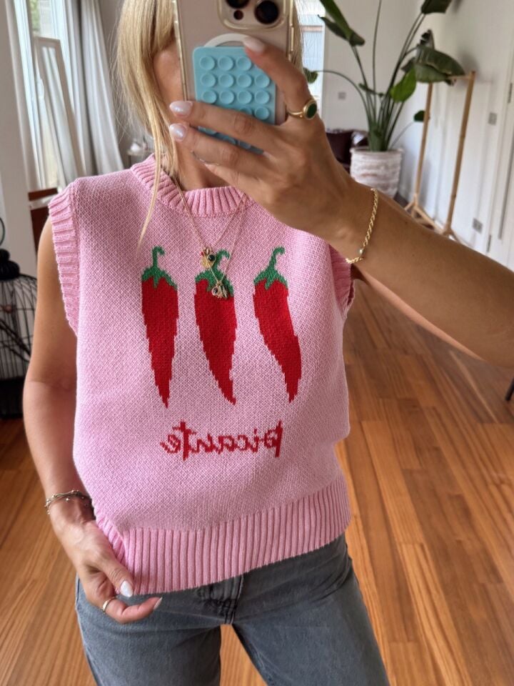 BİBER DESENLİ TRİKO SÜVETER