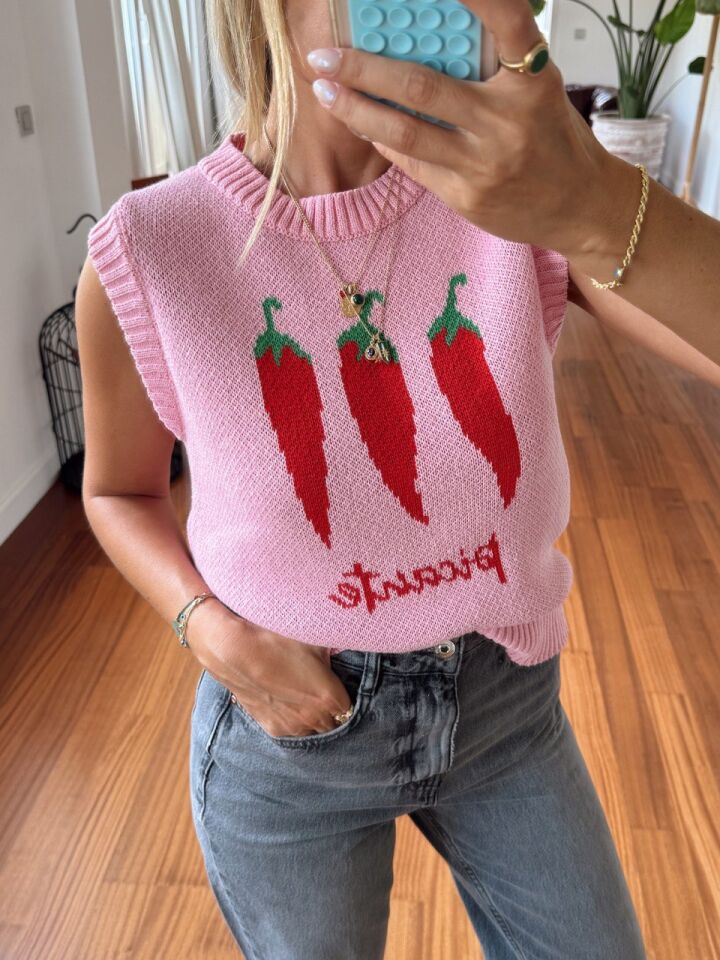 BİBER DESENLİ TRİKO SÜVETER