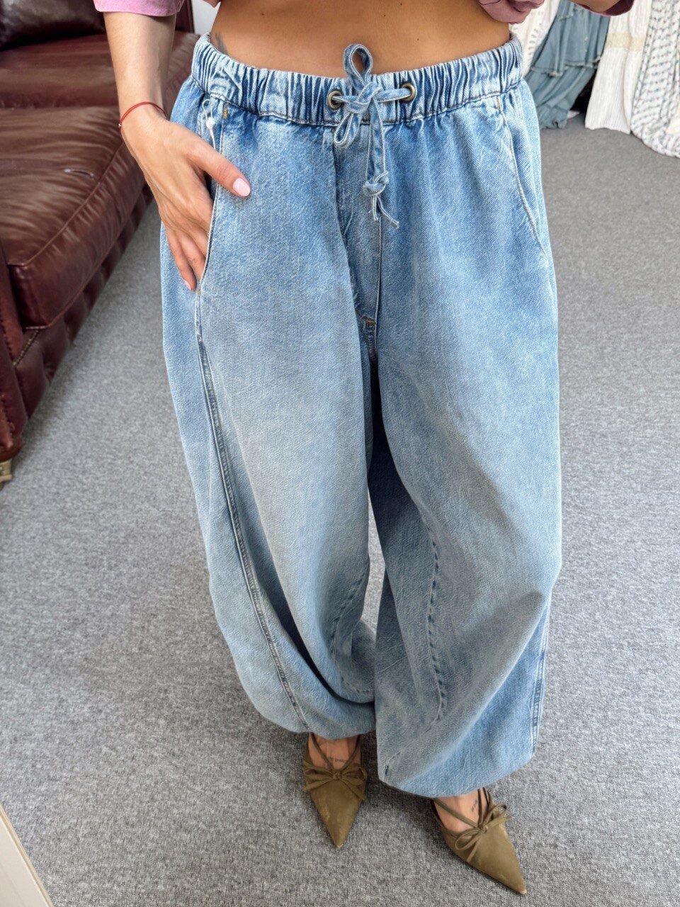 RAHAT KESİM TENSEL KUMAŞ DENIM PANTOLON