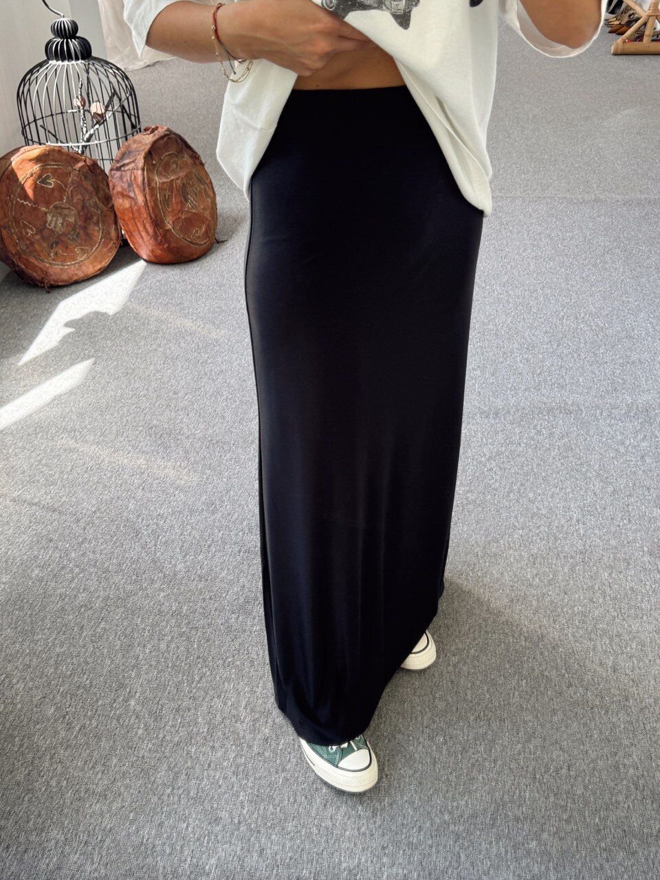 SİYAH MAXI MODAL ETEK