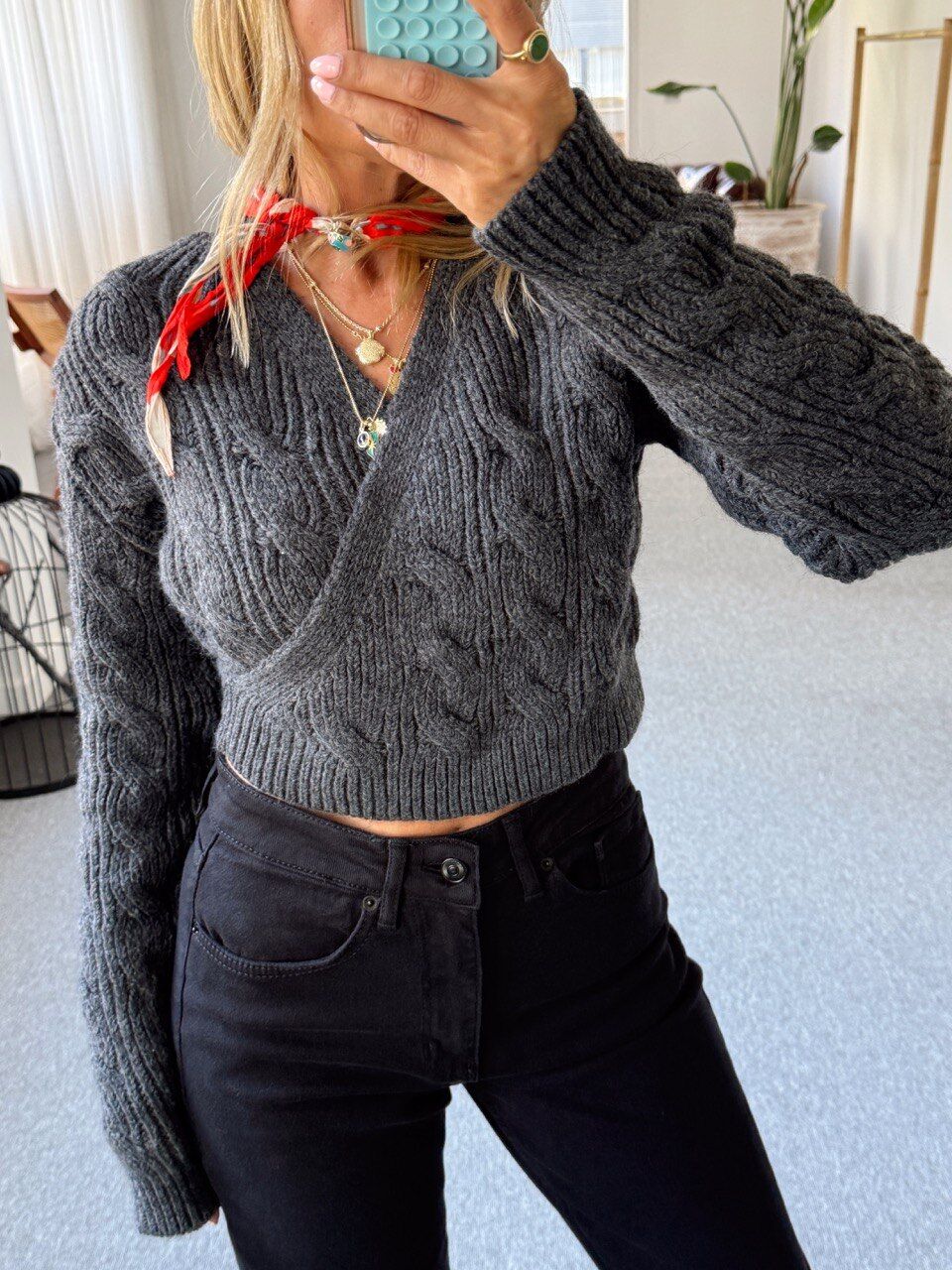 ANTRASİT KRUVAZE KISA KAZAK