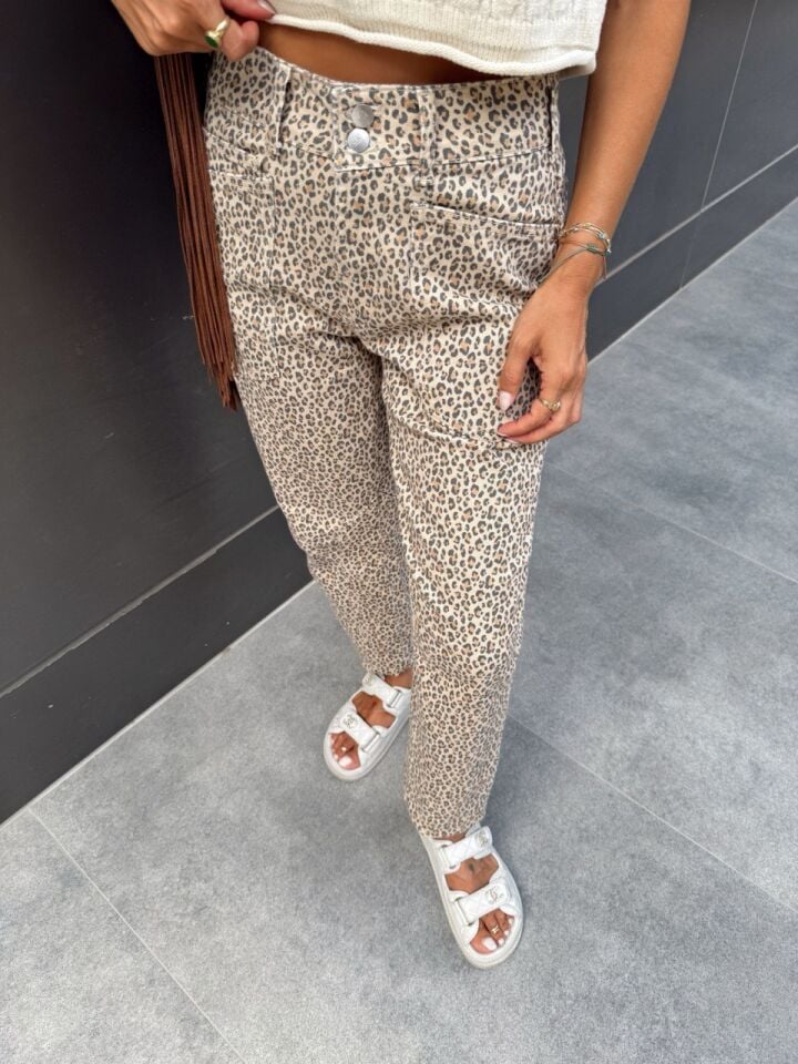 MİNİMAL LEOPAR DESEN JEAN