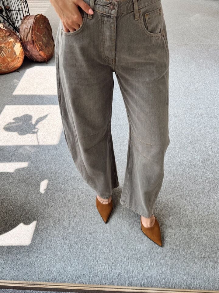 YIKAMALI KAHVE BARREL JEAN