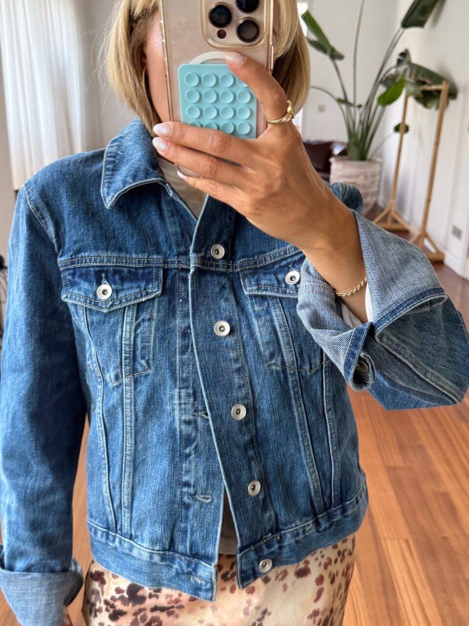 MAVİ YIKAMALI DENIM CEKET