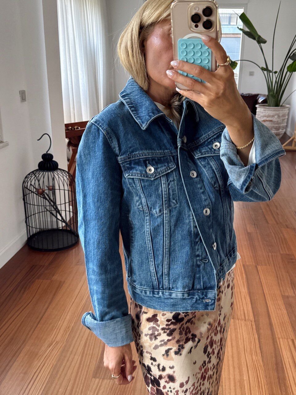 MAVİ YIKAMALI DENIM CEKET