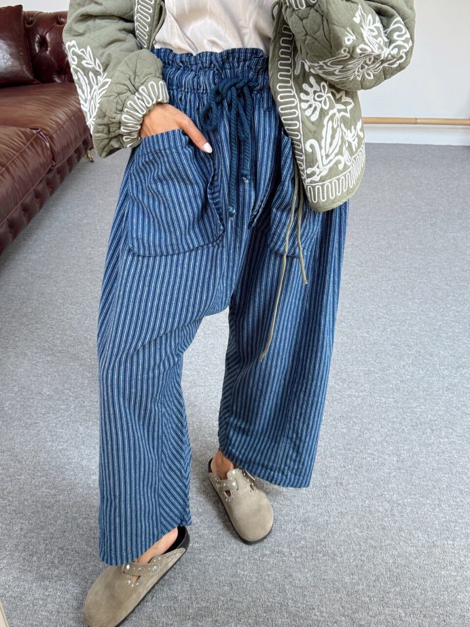 ÇİZGİLİ İTHAL PANTOLON