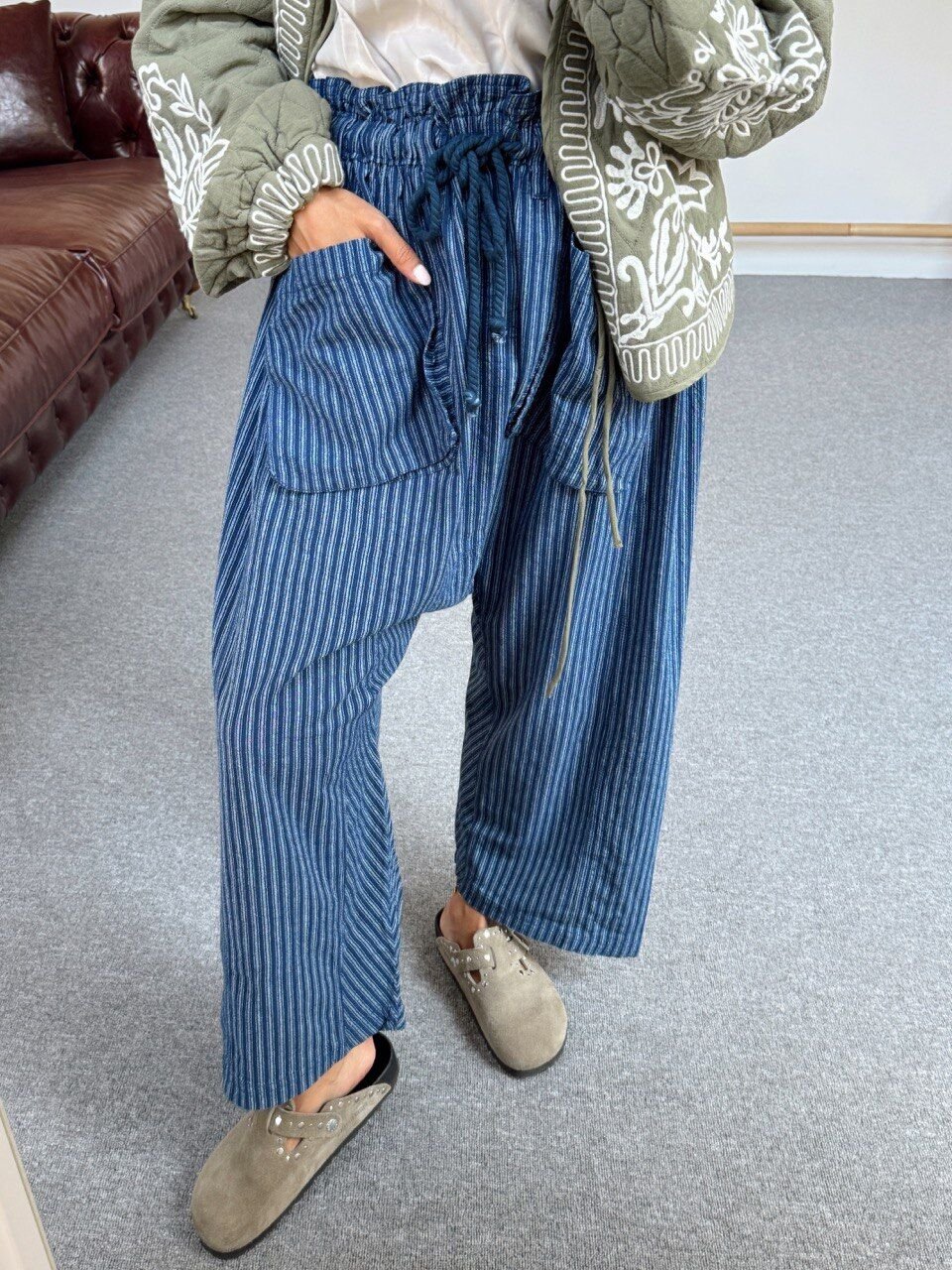 ÇİZGİLİ İTHAL PANTOLON