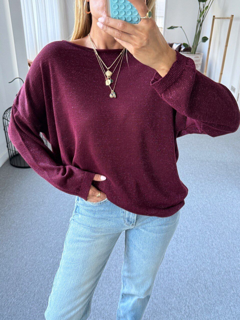 BORDO SİMLİ TRİKO