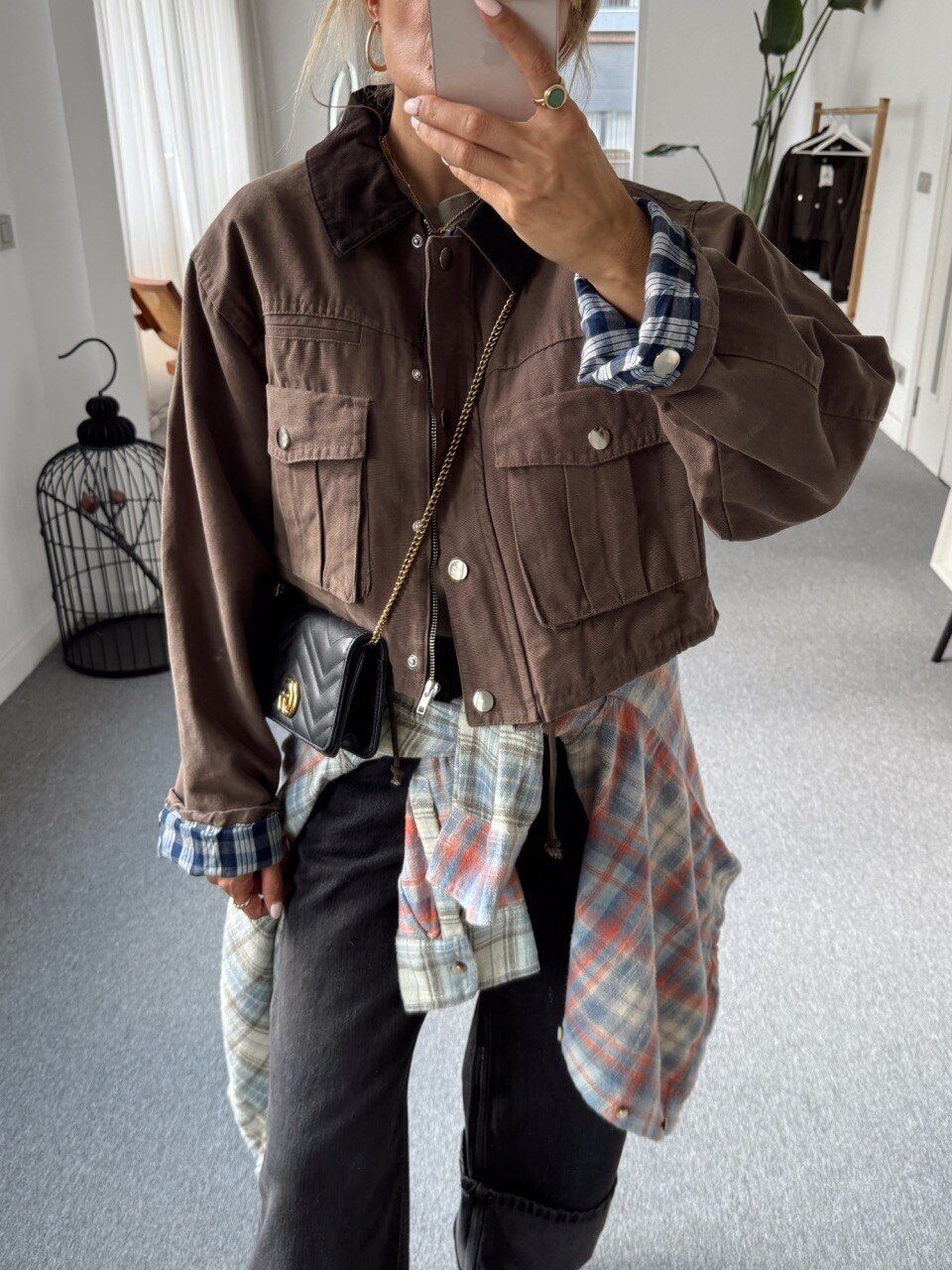 VİZON KONTRAST YAKALI CEKET