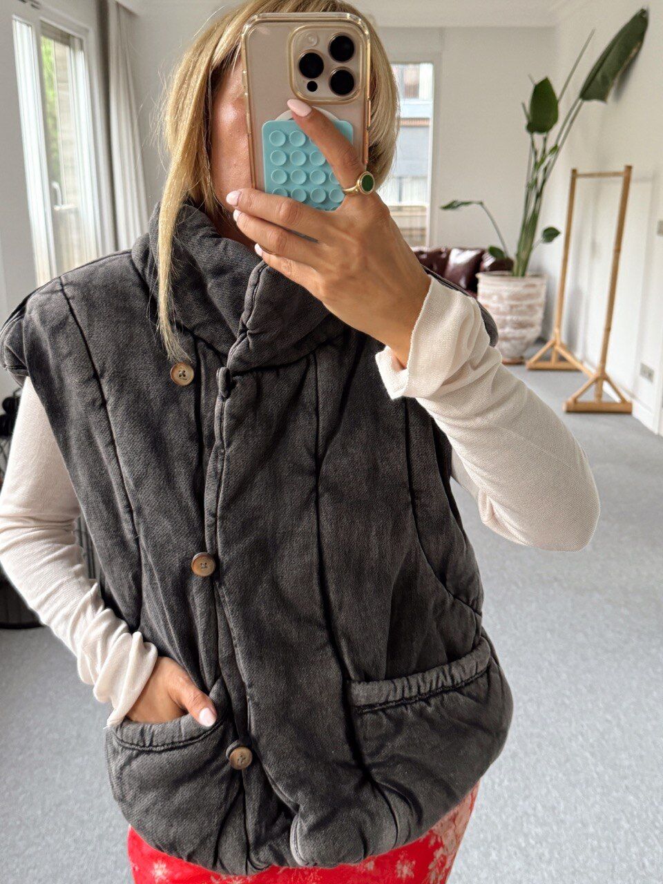 ANTRASİT KAPİTONE İTHAL YELEK