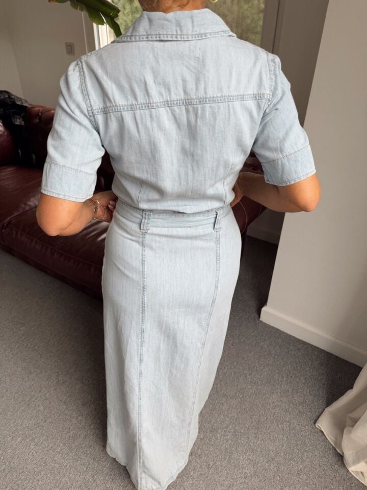 TENSEL KUMAŞ DENIM MAXI ELBİSE