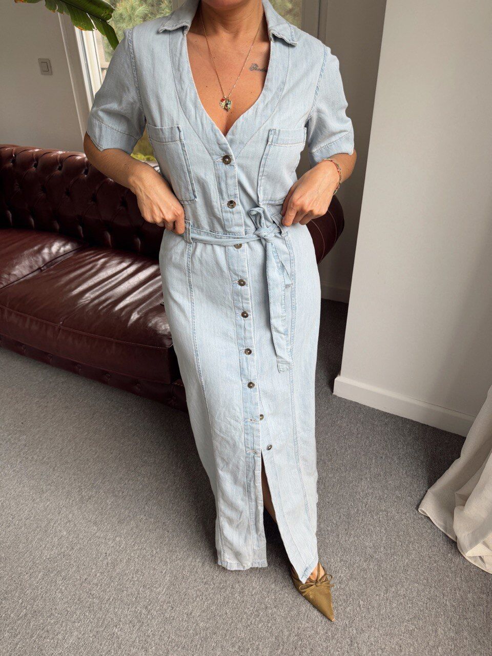 TENSEL KUMAŞ DENIM MAXI ELBİSE