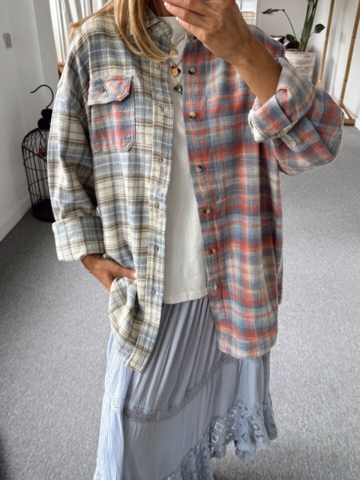 MAVİ EKOSELİ ODUNCU İTHAL GÖMLEK