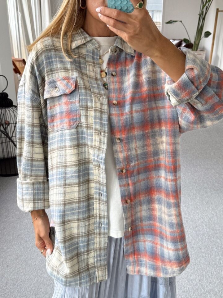 MAVİ EKOSELİ ODUNCU İTHAL GÖMLEK